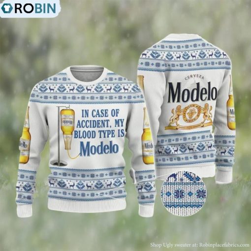 Modelo Beer Ugly Christmas Sweater, Gifts For Beer Lovers