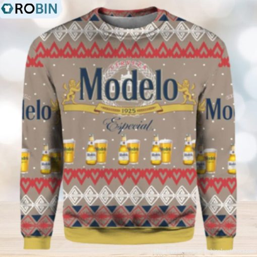 Modelo Especial Beer 3D Print Ugly Christmas Sweater, Hoodie