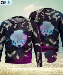 Money Panda Funny Black 3D Full Print Ugly Sweater Christmas Gift Sweater