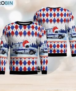 Monroe, Michigan, Monroe Community Ambulance Christmas Ugly Sweater 3D