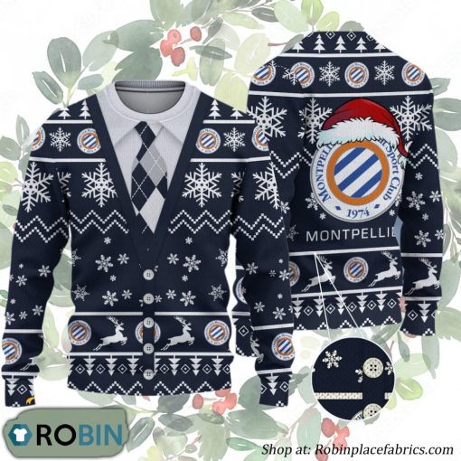 Montpellier HSC Ligue 1 & Ligue 2 Ugly Christmas Sweater