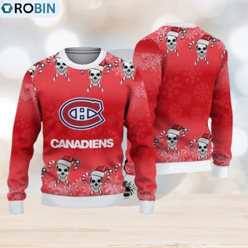 Montreal Canadiens Christmas Skull AOP Carols Ugly Sweater