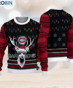 Montreal Canadiens Fans Reindeer Cookies Ugly Christmas Sweater Montreal Canadiens Fans Reindeer Cookies Ugly Christmas Sweater
