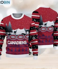 Montreal Canadiens Fans Reindeers Pattern Ugly Christmas Sweater Gift