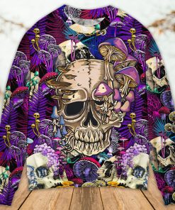 Mushroom Crazy Bright Magic Psychedelic Skull Christmas Ugly Sweater, Sweatshirt Mushroom Crazy Bright Magic Psychedelic Skull Christmas Ugly Sweater, Sweatshirt