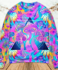 Mushroom Psychedelic Tapestry Mushroom Trippy Hippie Magical Eye Christmas Ugly Sweater, Sweatshirt