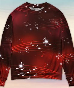 Music Musical Notes And Blurry Lights On Dark Red Ugly Christmas Sweater Music Musical Notes And Blurry Lights On Dark Red Ugly Christmas Sweater