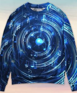 Music Neon Circle Music Notes Ugly Christmas Sweater