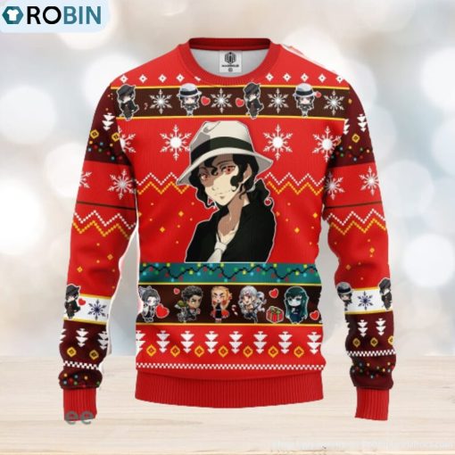 Muzan Kibutsuji Christmas Demon Slayer Anime Red 1 Amazing Gift Ugly Christmas 3D Sweater