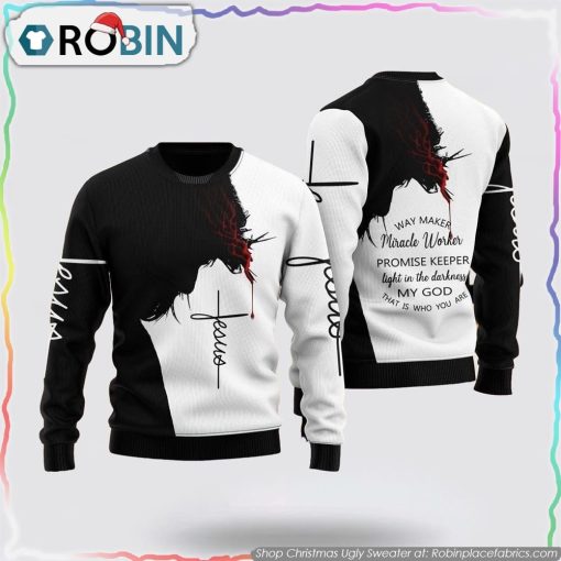 My God Jesus Ugly Christmas Sweater Gifts For Christians