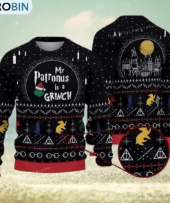 My Patronus Is A Grinch Christmas Sweater Christmas Ugly Sweater Party