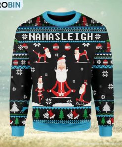 Namasleigh Santa Ugly Christmas Sweater, Xmas Gift Men And Women