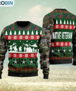 Native Veterian Soldiers Chrismas Ugly Christmas Sweater Native Veterian Soldiers Chrismas Ugly Christmas Sweater