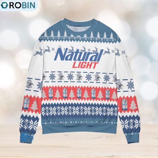 Natural Light Beer Christmas Pattern Ugly Christmas Sweater For Men And Women