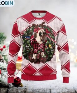 Ncaa Alabama Crimson Tide Pug Dog Ugly Christmas Sweater, All Over Print Sweatshirt