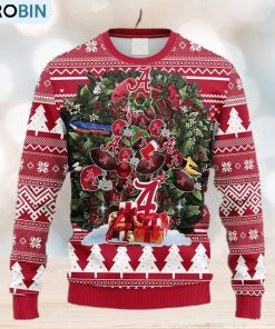NCAA Christmas Alabama Crimson Tide Tree Ugly Christmas Fleece Sweater For Men Women