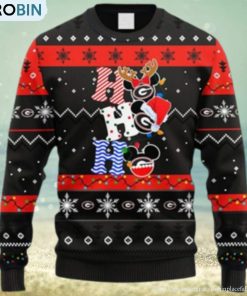 NCAA Christmas Georgia Bulldogs HoHoHo Mickey Christmas Ugly Sweater For Men Women NCAA Christmas Georgia Bulldogs HoHoHo Mickey Christmas Ugly Sweater For Men Women