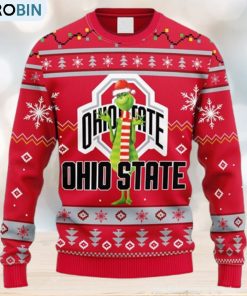 NCAA Christmas Ohio State Buckeyes Funny Grinch Christmas Ugly Sweater For Men Women
