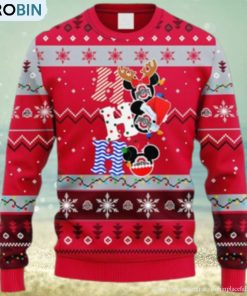 NCAA Christmas Ohio State Buckeyes HoHoHo Mickey Christmas Ugly Sweater For Men Women NCAA Christmas Ohio State Buckeyes HoHoHo Mickey Christmas Ugly Sweater For Men Women