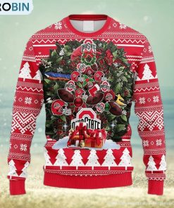 NCAA Ohio State Buckeyes Tree Ball Christmas Ugly 3D Sweater For Men And Women