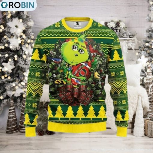 Ncaa Oregon Ducks Grinch Hug Ugly Christmas Sweater, All Over Print Sweatshirt