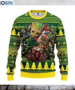Ncaa Oregon Ducks Groot Hug Ugly Christmas Sweater, All Over Print Sweatshirt
