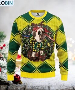 Ncaa Oregon Ducks Pug Dog Ugly Christmas Sweater, All Over Print Sweatshirt