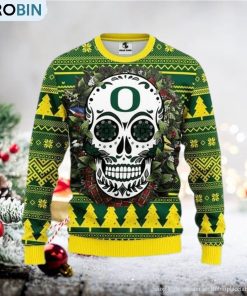 Ncaa Oregon Ducks Skull Ugly Christmas Sweater, All Over Print Sweatshirt