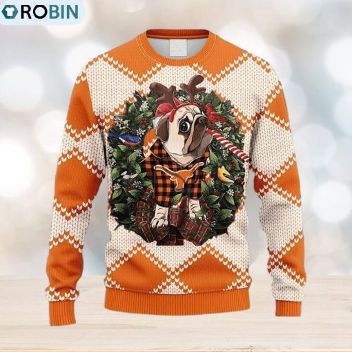 NCAA Texas Longhorns Pub Dog Christmas Ugly 3D Sweater For Men And Women
