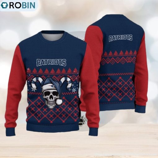 New England Patriots Christmas Skull All Over Print Advent Knitted Sweater Gift For Chirstmas