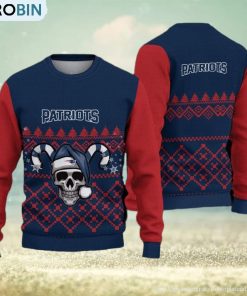 New England Patriots Christmas Skull All Over Print Advent Knitted Sweater Gift For Chirstmas