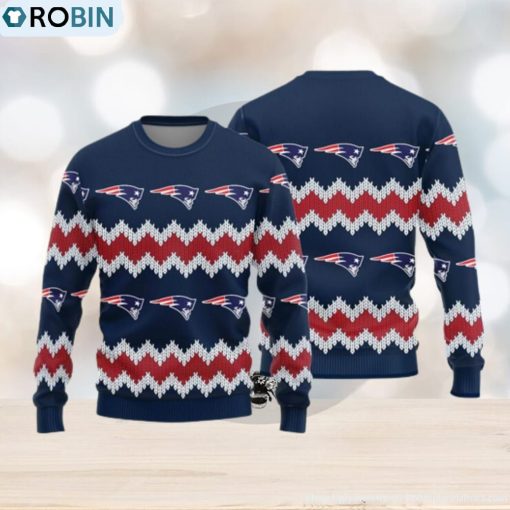 New England Patriots Logo Knitted Pattern Ugly Christmas Sweater