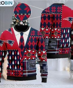 New England Patriots NFL American Football Team Cardigan Style 3D Men And Women Ugly Sweater