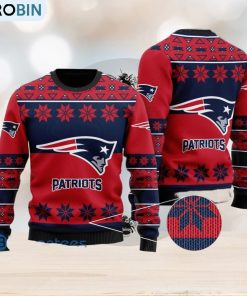 New England Patriots Snowflakes Pattern Ugly Christmas Sweater Christmas Gift New England Patriots Snowflakes Pattern Ugly Christmas Sweater Christmas Gift