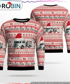 New Haven Fire Department Christmas Ugly Sweater Christmas Gifts For Firefighters