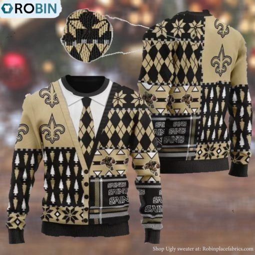 New Orleans Saints NFL American Football Team Cardigan Style 3D Men And Women Ugly Sweater