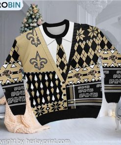 New Orleans Saints NFL American Football Team Cardigan Style 3D Men And Women Ugly Sweater
