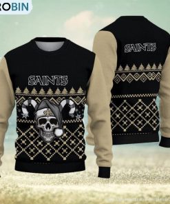 New Orleans Saints Ugly Christmas Skull Xmas Sweater Woolen Gift Mens Women New Orleans Saints Ugly Christmas Skull Xmas Sweater Woolen Gift Mens Women