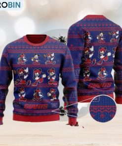 New York Giants Mickey Mouse Postures Style 1 Ugly Christmas Sweater New York Giants Mickey Mouse Postures Style 1 Ugly Christmas Sweater