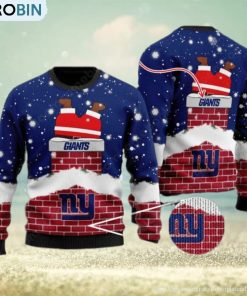 new-york-giants-santa-claus-on-chimney-personalized-name-ugly-christmas-sweater-1