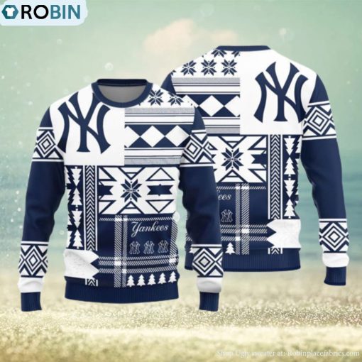 New York Yankees Teams Snowflakes Pattern Knitted Sweater For Christmas