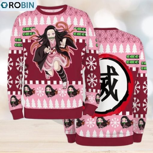 Nezuko Kimetsu No Yaiba Ugly Christmas Sweater Season 2023