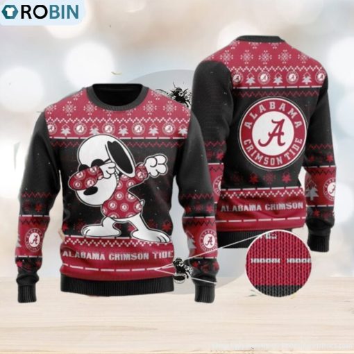 NFL Alabama Crimson Tide Snoopy Dabbing Ugly Christmas Sweater Holiday Party