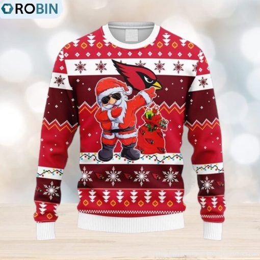 NFL Arizona Cardinals Dabbing Santa Claus Christmas Ugly 3D Sweater For Men And Women
