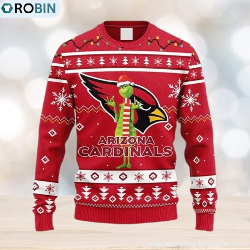 NFL Arizona Cardinals Funny Grinch Christmas Ugly 3D Sweater For Men And Women