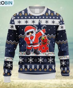 NFL Dallas Cowboys Dabbing Santa Claus Christmas Ugly 3D Sweater For Men And Women
