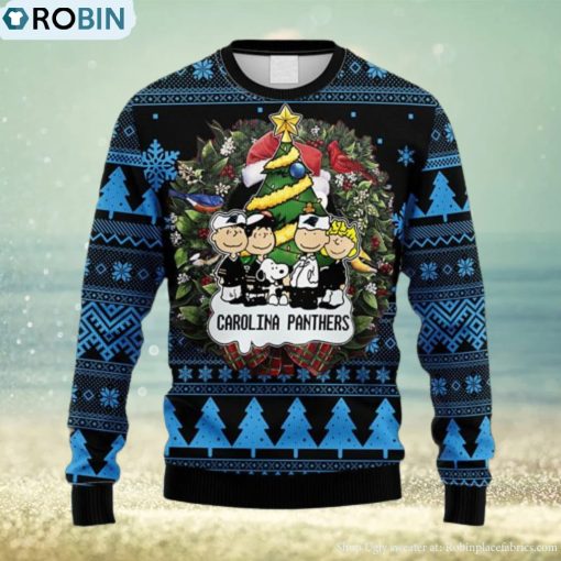 NFL Fans Carolina Panthers Snoopy Dog Christmas Ugly Sweater For Men Women
