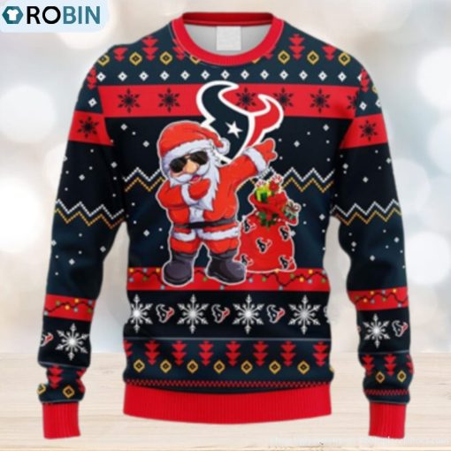 NFL Fans Houston Texans Dabbing Santa Claus Christmas Ugly Sweater For Men Women