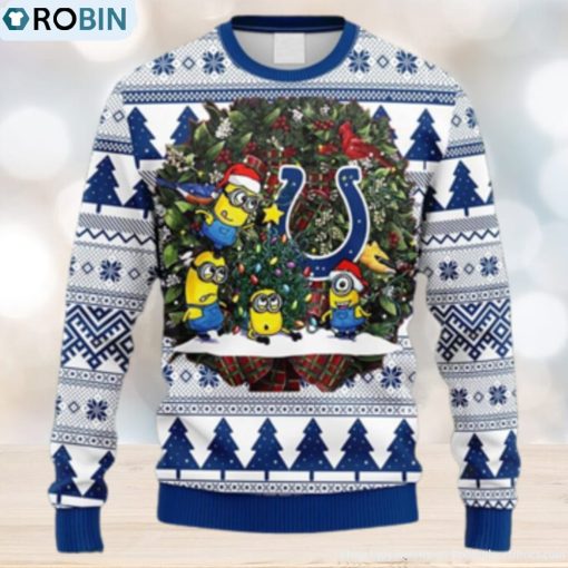 NFL Fans Indianapolis Colts Minion Christmas Ugly Sweater For Men Women