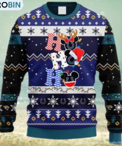 NFL Fans Jacksonville Jaguars HoHoHo Mickey Christmas Ugly Sweater For Men Women